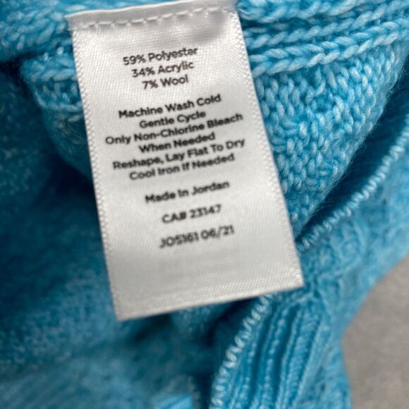 Talbots Sweater Womens Extra Small Blue‎ Wool Pullover Mock Neck Casual Solid - Picture 7 of 8